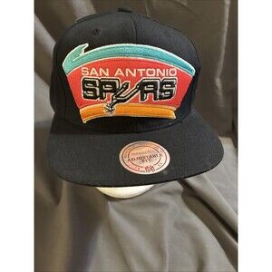 San Antonio Spurs Hat Cap Mitchell & Ness NBA Snapback Adjustable Black